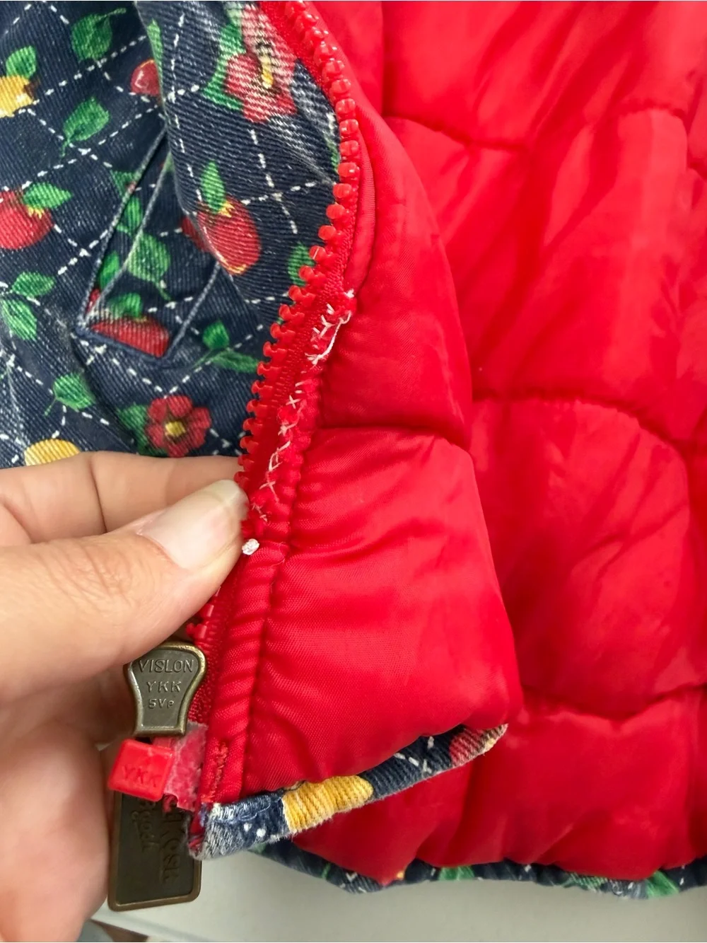 Vintage Oshkosh size 5-6 Flawed Faded Jacket Multicolor Fruit Floral Print